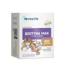 Novativ Biotin MAX+Cync+Silicon 60 tablet + 15 tablet zdarma