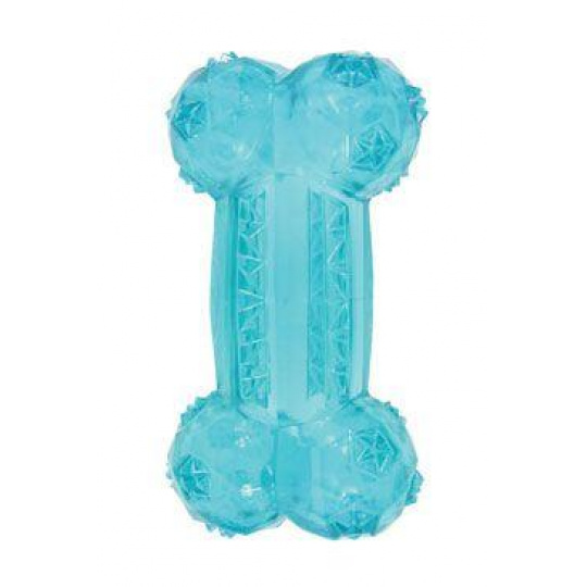 Hračka pes BONE TPR POP kost 12cm tyrkys Zolux