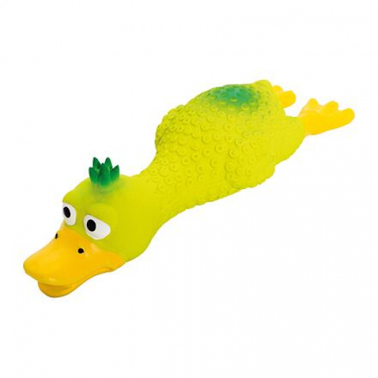 Oškubaná kachna s čupřinou, ležící, se zvukem, 18 cm, zelená, HipHop Dog