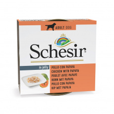 SCHESIR Chicken with papaya in jelly - vlhké krmivo pro psy - 150g