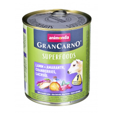 ANIMONDA GranCarno Superfoods příchuť: jehněčí, amarantový, brusinkový, lososový olej 800 g