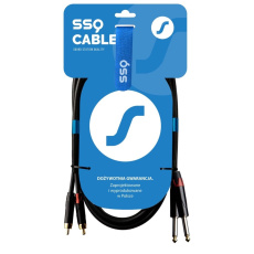 SSQ RCAJM3 SS-1429 Kabel 2x RCA - 2x Jack Mono 6,3 mm 3 m Černá