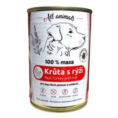 All Animals DOG Krůtí mleté s rýží 400g All Animals DOG Krůtí mleté s rýží 400g