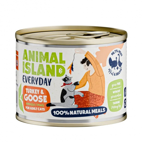 ANIMAL ISLAND Everyday Turkey and goose - mokré krmivo pro kočky - 200g