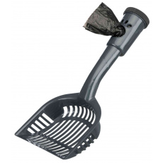 Plastová lopatka na trus včetně 20 ks sáčků M Plastová lopatka na trus včetně 20 ks sáčků M