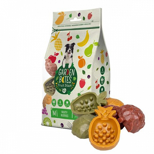 Pamlsok DUVO+ Garden Bites Fruity buddies M 9 cm - 6 ks multicolour 270 g