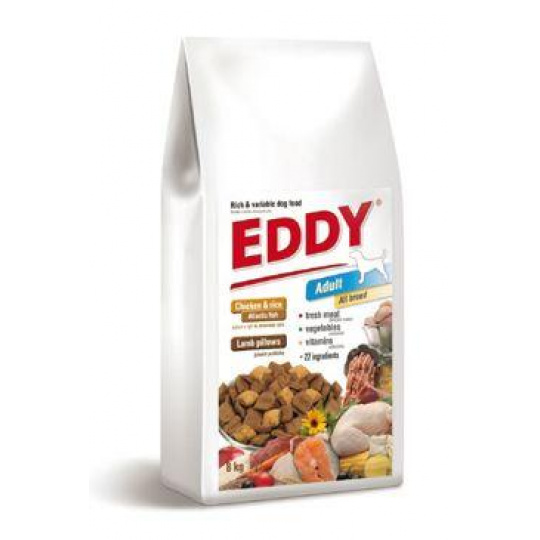 EDDY Adult All Breed kuřecí polštářky s jehněčím 8kg EDDY Adult All Breed kuřecí polštářky s jehněčím 8kg