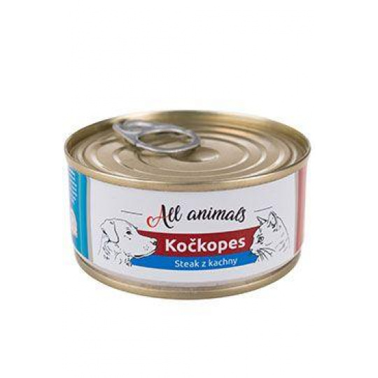 All Animals kočkopes konz. Steak z kachny 100g All Animals kočkopes konz. Steak z kachny 100g