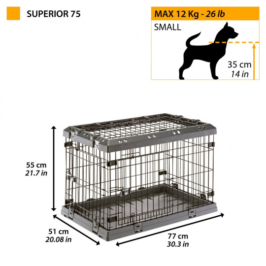 FERPLAST Superior 75 - Klec pro psy - 77 x 51 x 55 cm