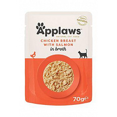Applaws Cat kapsa Adult Broth kuřecí prsa s lososem70g