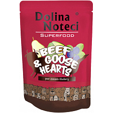 DOLINA NOTECI SUPERFOODS hovězí a husí srdíčka kapsička pro psy 300 g