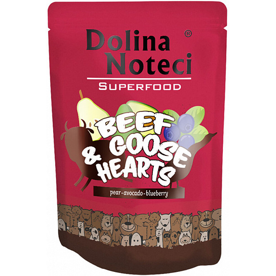 DOLINA NOTECI SUPERFOODS hovězí a husí srdíčka kapsička pro psy 300 g