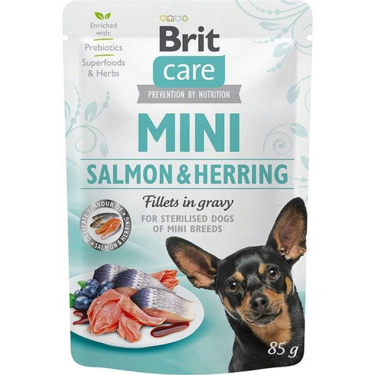 BRIT Care Mini Salmon&Herring Sterilised - Mokré krmivo pro psy - 85 g