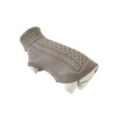 Obleček svetr rolák pro psy MEGEVE šedohnědý 25cm Zolu Obleček svetr rolák pro psy MEGEVE šedohnědý 25cm Zolu