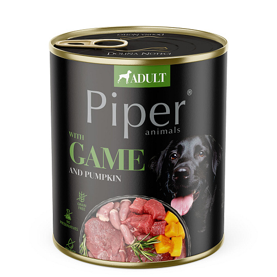 NEW PIPER se zvěřinou a dýní, konzerva pro psy 800 g