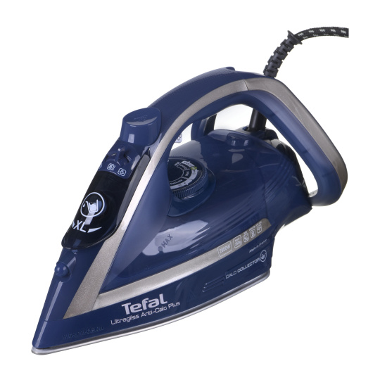 Tefal Ultragliss Anti-Calc Plus FV6830E0 žehlička Napařovací žehlička 2800 W Modrá, Stříbrná