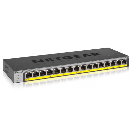 NETGEAR GS116PP Nespravované Gigabit Ethernet (10/100/1000) Podpora napájení po Ethernetu (PoE) Černá