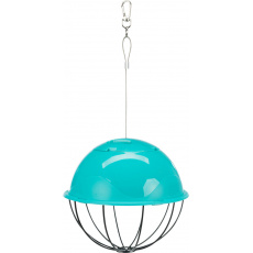 Závěsný míč na potravu napůl plastový/pletivo 16 cm