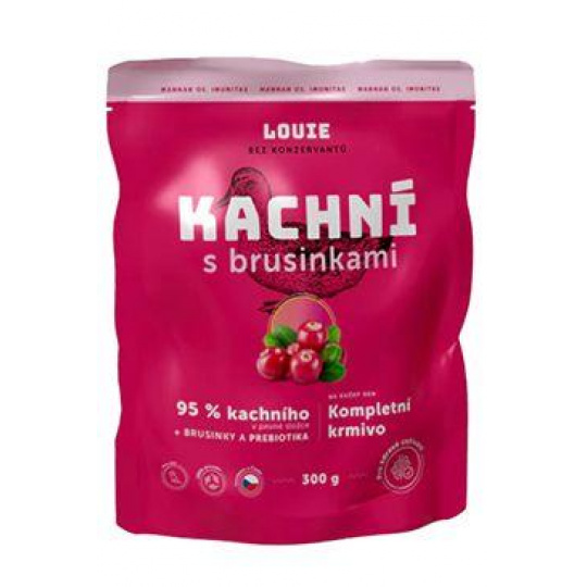 Louie Dog kapsa Kachní s brusinkami 300g