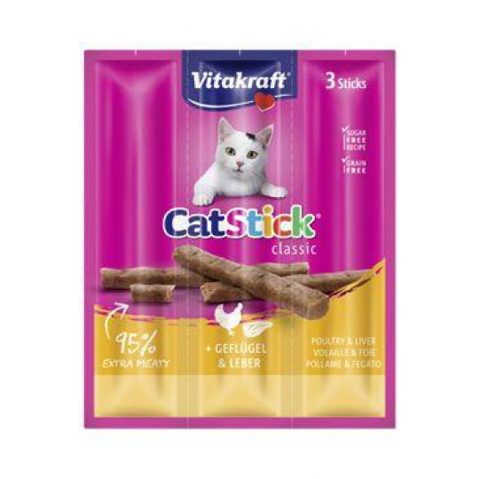 Vitakraft Cat poch. Stick Classic drůbež+játra 3x6g