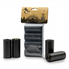 PetBuddy sáčky na exkrementy KLASIK 4 role/ á 20 sáčků, černé bez potisku