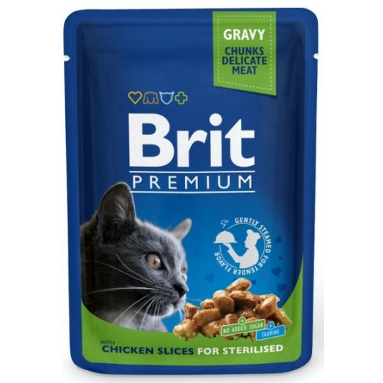 BRIT Premium Cat Chicken Sterilised - mokré krmivo pro kočky - 100g