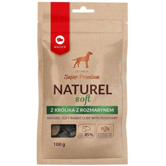 MACED Naturel Soft Rabbit s rozmarýnem - pamlsek pro psy - 100g