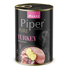 NEW PIPER PURE krůta s bramborami, konzerva pro psy, 400 g