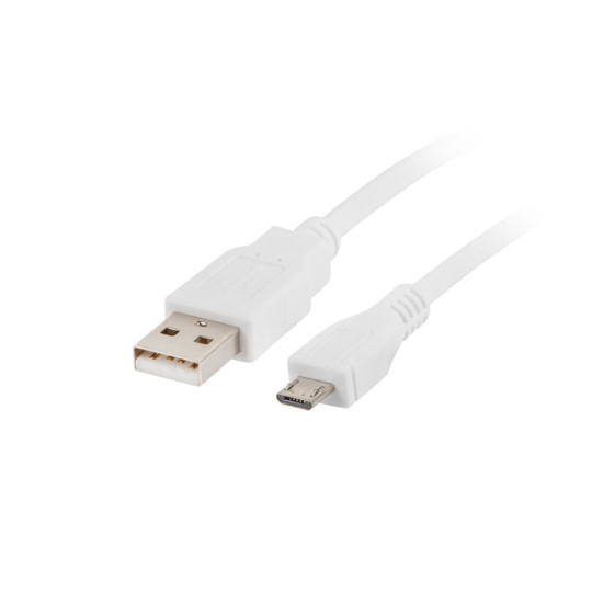 Lanberg CA-USBM-10CC-0018-W USB kabel 1,8 m USB 2.0 Micro-USB B USB A Bílá