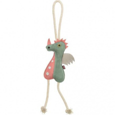 Dragon - smoczek na linie, 55 cm, zabawka dla psów, 100% prawdziwa skóra/lina, zielona Dragon - smoczek na linie, 55 cm, zabawka dla psów, 100% prawdziwa skóra/lina, zielona