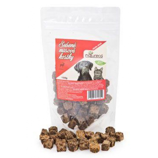 NATURECA pochoutka Masové kostky Jelen, 100%maso 150g NATURECA pochoutka Masové kostky Jelen, 100%maso 150g