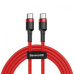 Baseus 6953156285194 USB kabel 1 m USB C Červená