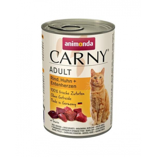 Animonda CARNY® cat Adult hovädzie,kura a kačacie srdiečka bal. 6 x 400 g konzerva