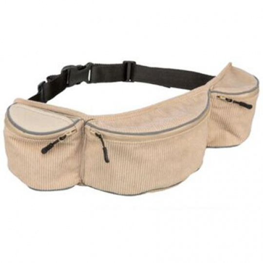 Baggy Belt, nerka z 3 kieszeniami, pasek 62-125 cm, sztruks, beżowa
