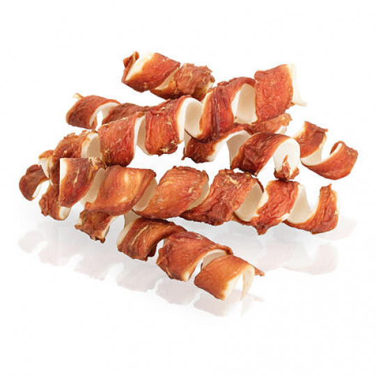 KIDDOG BUFFET SPRING kachní maso na buvolí kůži [25 ks], 16 cm / 40-45 g