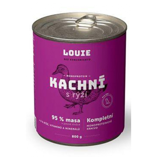 Louie Dog konz. Kachní s rýží 800g