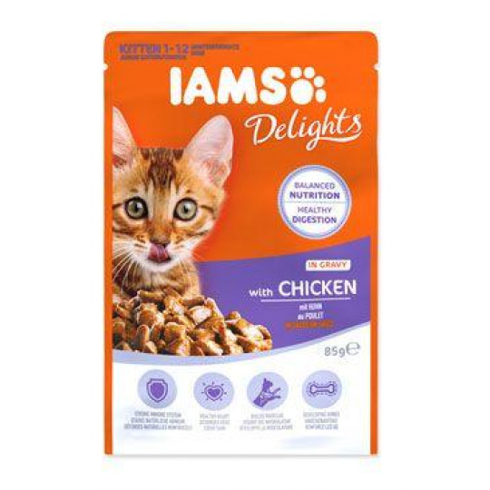 Iams Cat Kitten Delights kapsa Chicken in gravy 85g