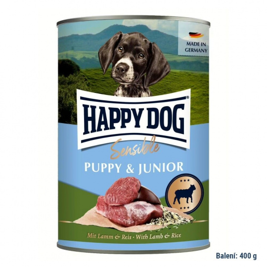 Happy Dog Sensible Puppy & Junior - Jehněčí & Rýže - jehněčí 400 g