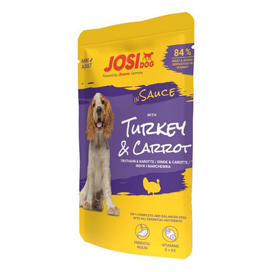 JosiDog Pamlsok Dog Turkey&Carrot in Sauce 100 g