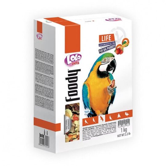 LOLO Foody Life zeleninovo/ovocné krmivo pro velké papoušky 900 g LOLO Foody Life zeleninovo/ovocné krmivo pro velké papoušky 900 g