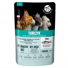 PET REPUBLIC Steril Jemně nakrájený tuňák v omáčce - mokré krmivo pro kočky - 100 g