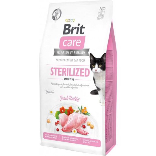 BRIT Care Grain Free Sterilized Sensitive - suché krmivo pro kočky -  7 kg