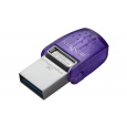 Kingston Technology DataTraveler microDuo 3C USB paměť 256 GB USB Type-A / USB Type-C 3.2 Gen 1 (3.1 Gen 1) Nerezová ocel, Purpurová