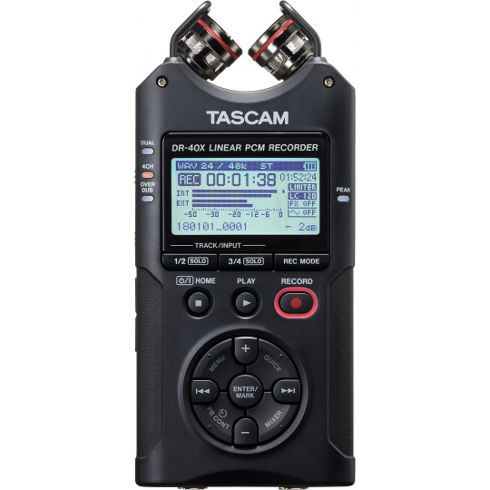 Tascam DR-40X - přenosný digitální rekordér s rozhraním USB, 2 x stereofonní záznam