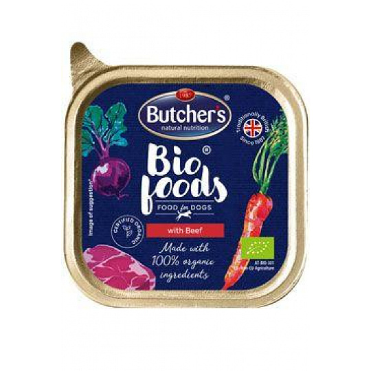 Butcher's Dog Bio Foods s hovězím vanička 150g