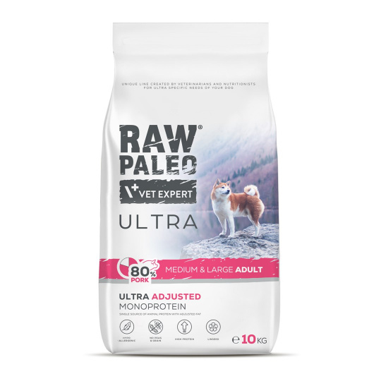 RAW PALEO Ultra Pork Medium & Large Adult - suché krmivo pro psy - 10kg