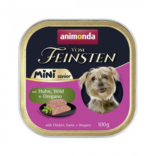 ANIMONDA paštika Vom Feinsten MINI Senior - kuře, zvěřina, oregano pro psy 100 g