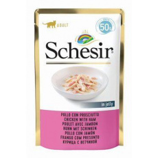 Schesir Cat kapsa Adult kuře/šunka 50g Schesir Cat kapsa Adult kuře/šunka 50g
