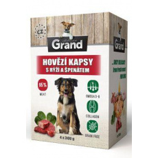 GRAND kaps. deluxe pes hovězí s rýží a špenát. 4x300g GRAND kaps. deluxe pes hovězí s rýží a špenát. 4x300g