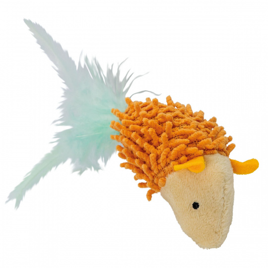 Myš "MAX" s rolničkou a peříčky 9 cm, HipHop Cat